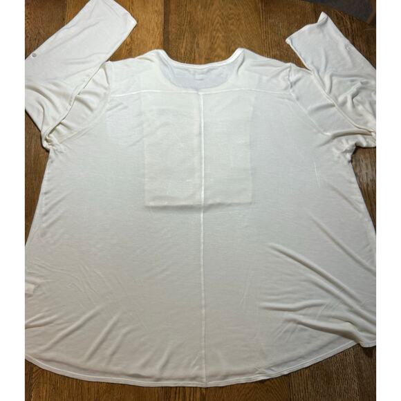 Lucky Brand Cream Velvet Bib Henley Top Geometric Holiday Elegant Sz 3X - Picture 10 of 11